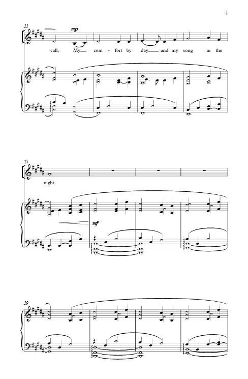 My song in the night by mack wilberg sheet music arrangement for choir