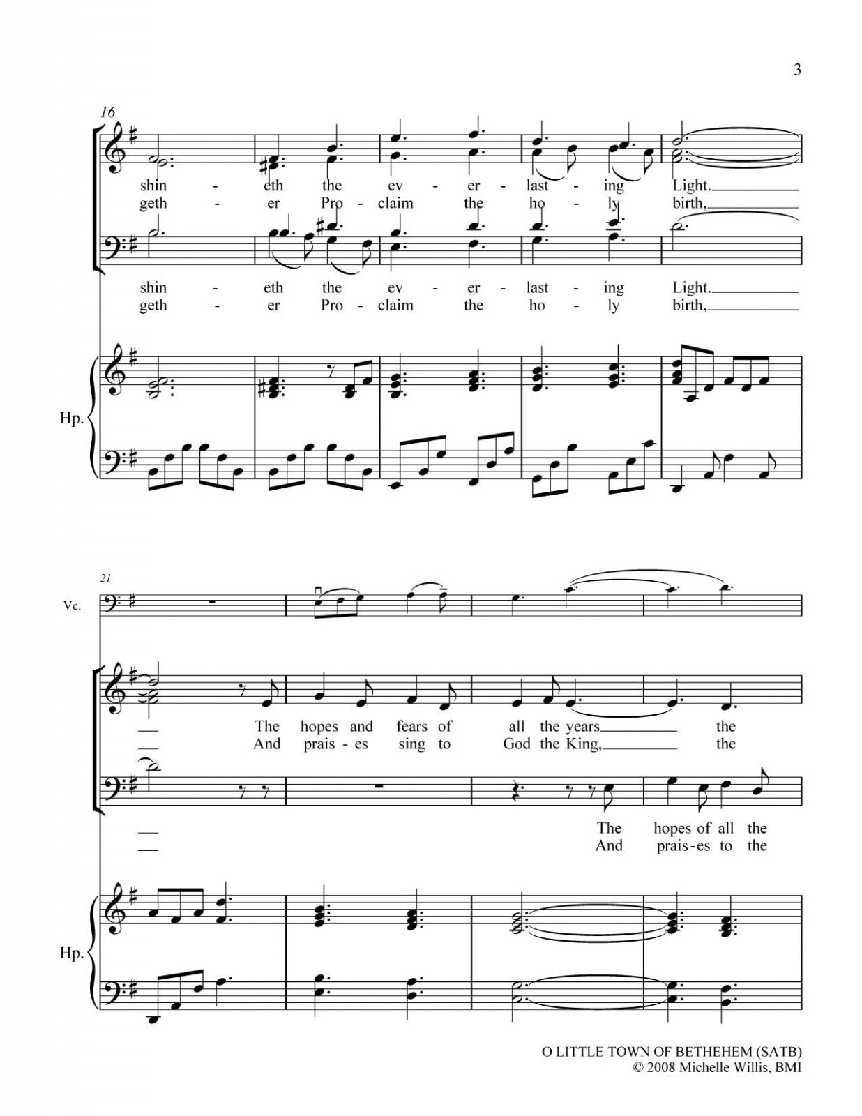 O Little Town of Bethlehem (SATB)