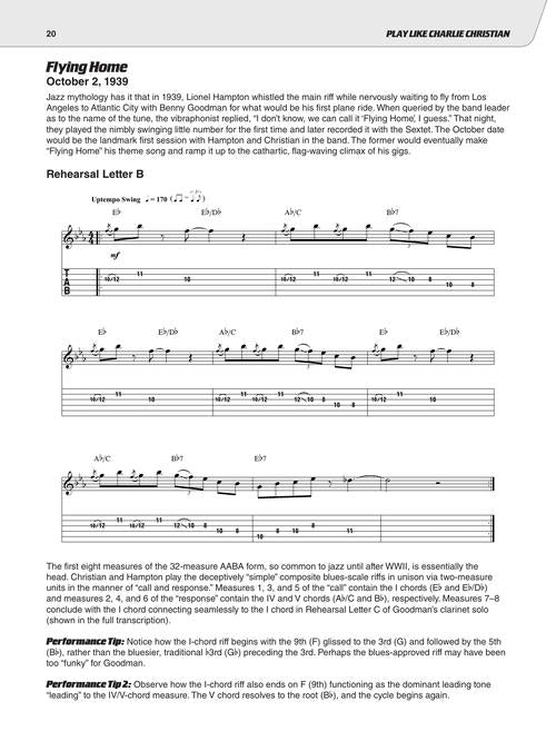 play like charlie christian guitar sheet music book