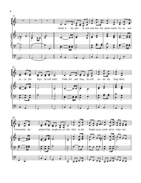 Praise to the man LDS hymn arrangement sheet music