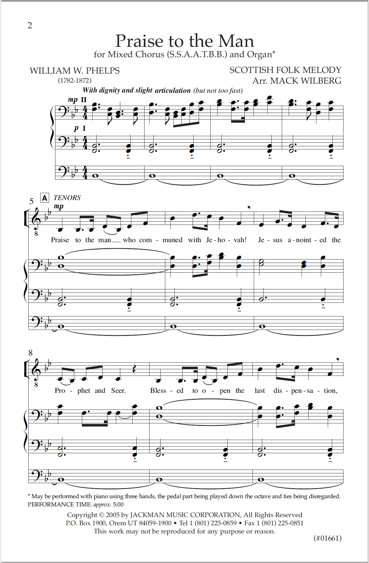 Praise to the Man (SATB)