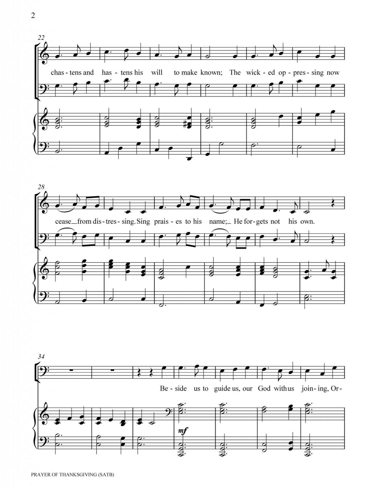 Prayer of Thanksgiving (SATB)