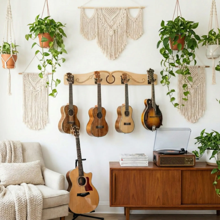 The Pro-File™ Wall Mounted Ukulele & Mandolin Hanger