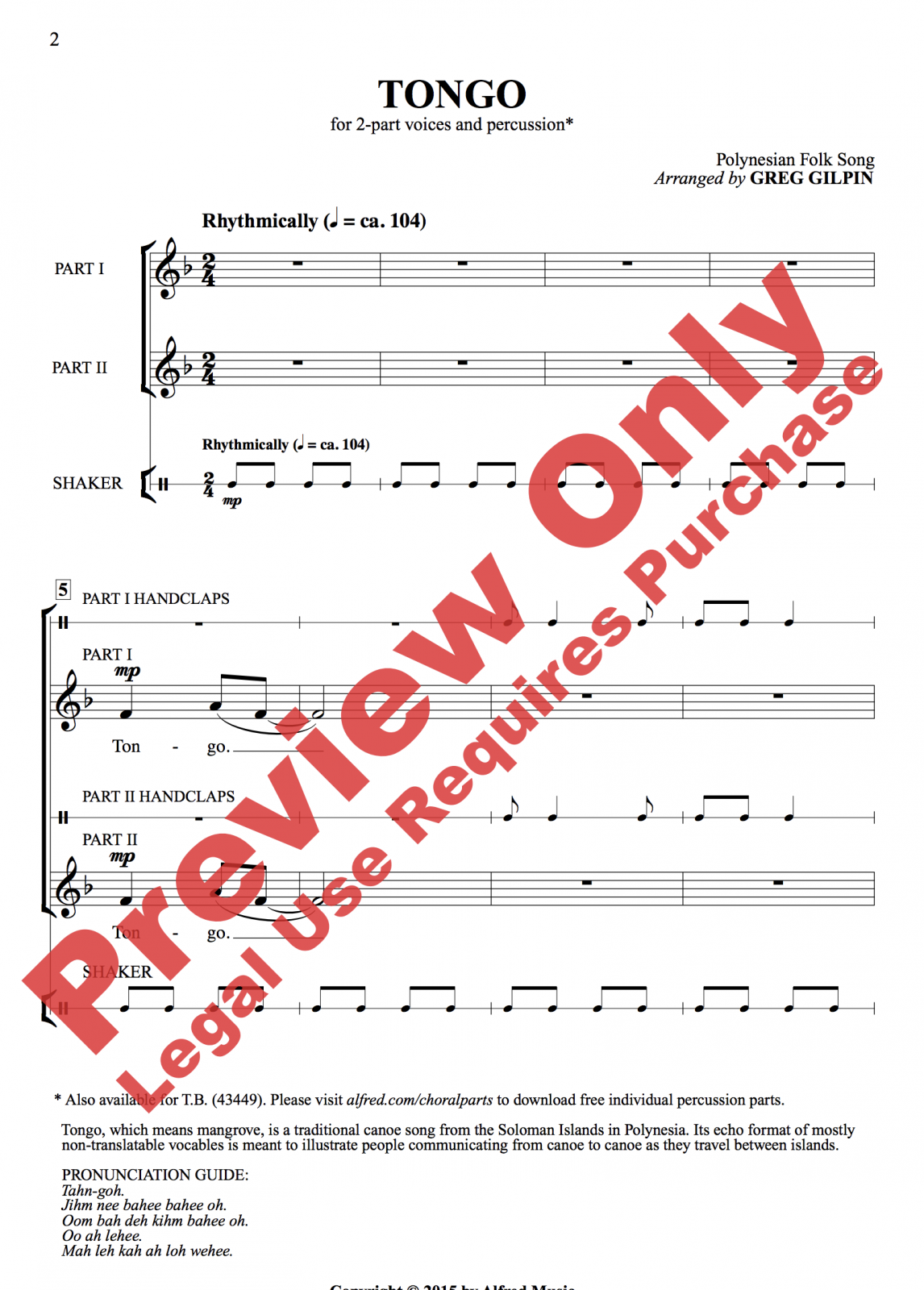 Tongo (2-Voice Choir and Percussion)