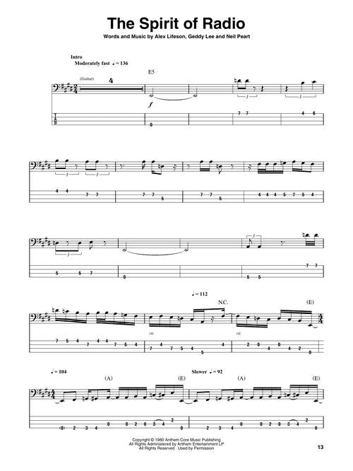 Rush Hal Leonard Bass Play-Along Volume 61