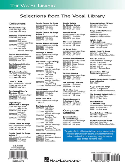 Standard Vocal Literature – An Introduction to Repertoire for Tenor