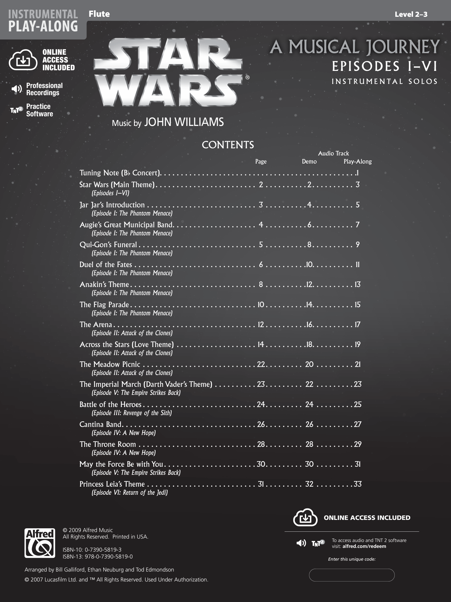 star wars sheet music for flute play along