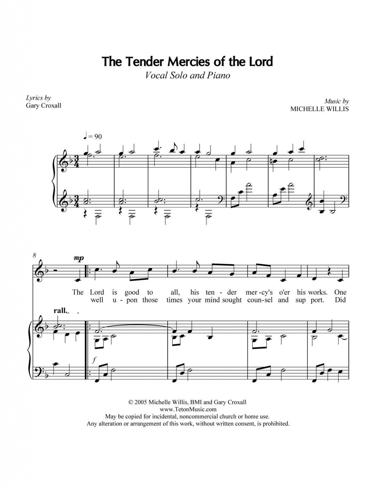 Free LDS sheet music tender mercies by elder bednar