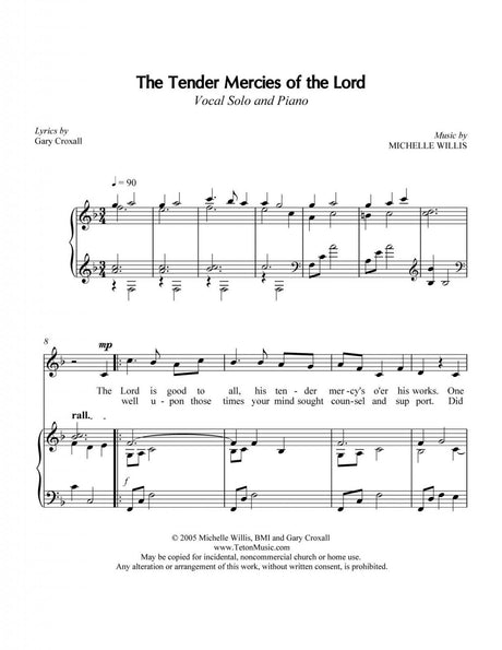 Free LDS sheet music tender mercies by elder bednar