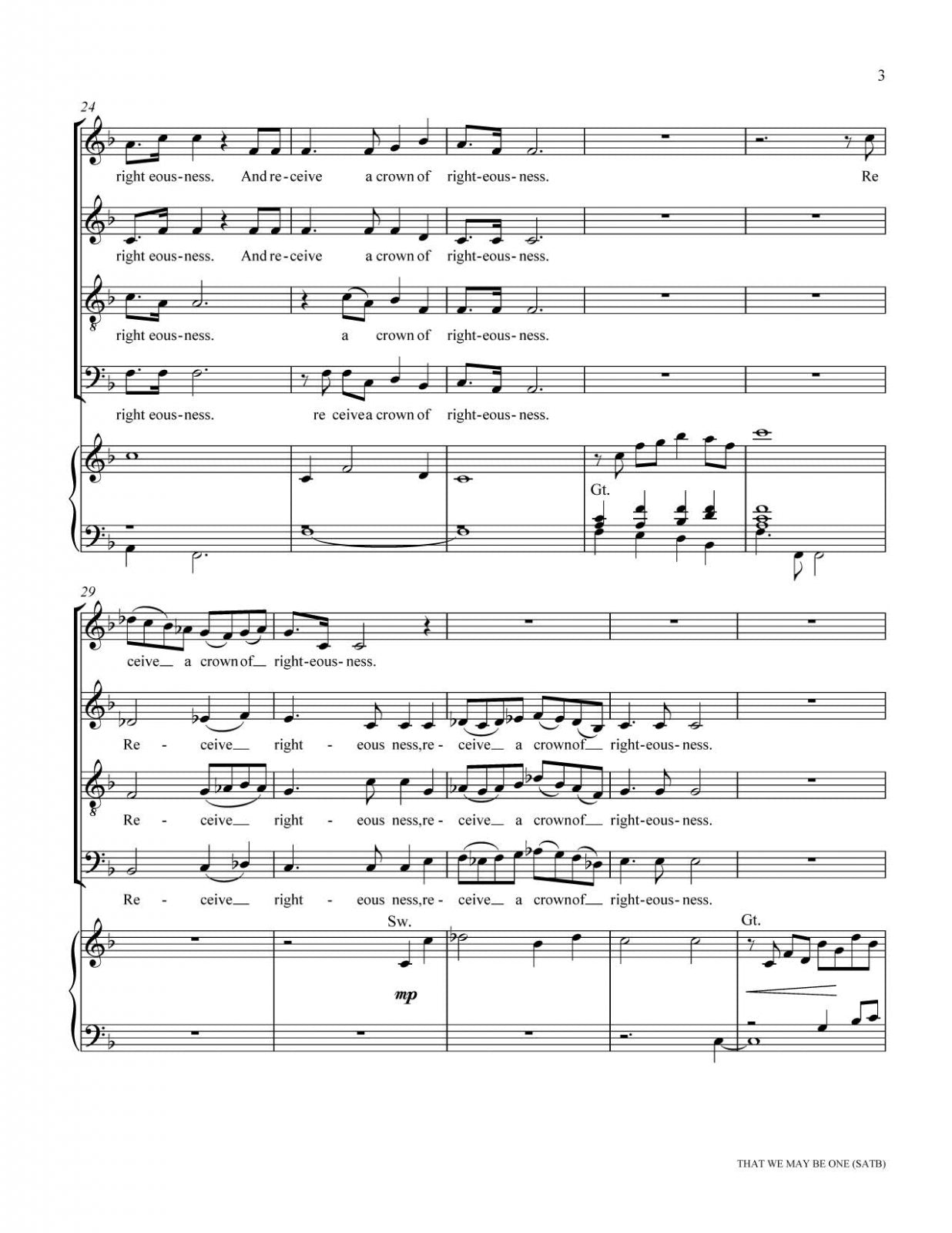 Que nous soyons un (SATB)