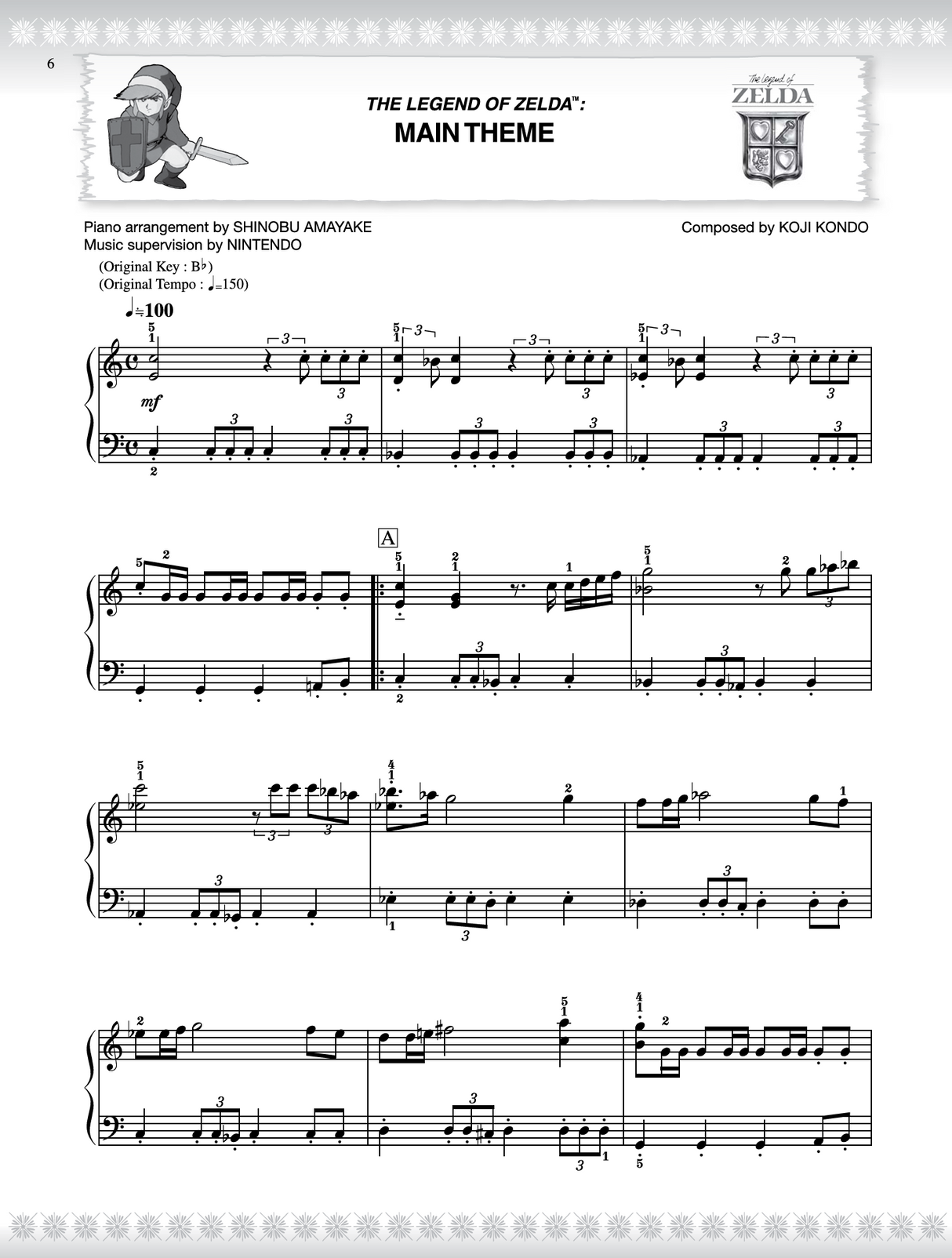 the legend of zelda piano sheet music for beginners