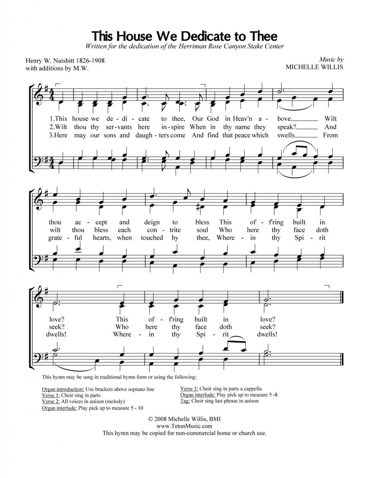 Free LDS sheet music temple dedication hymn