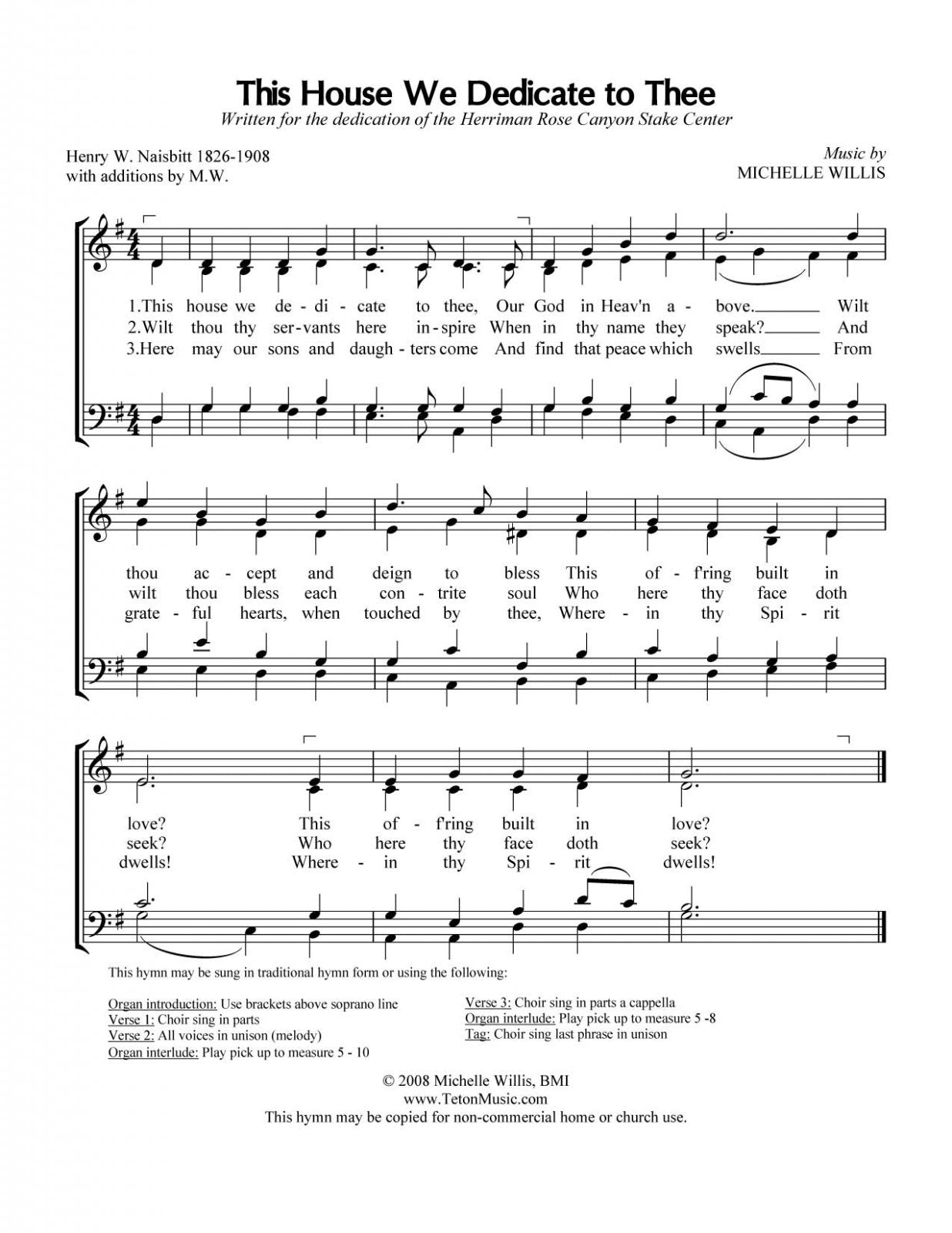 Free LDS sheet music temple dedication hymn