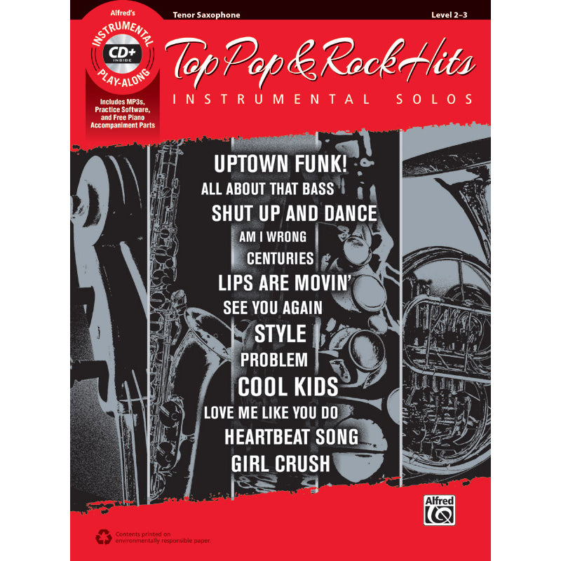 Top Pop & Rock Hits Solos instrumentaux Niveau 2-3 (saxophone ténor)