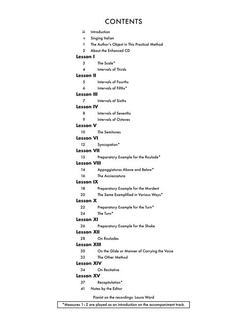 Practical Method of Italian Singing - Mezzo-Soprano (Alto) or Baritone, Book/Online Audio