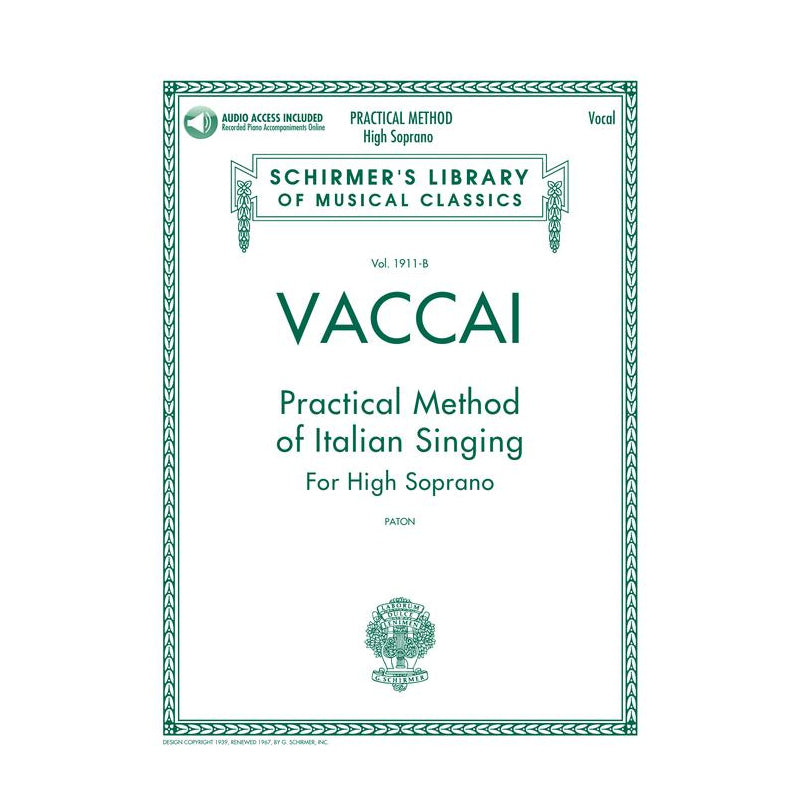 Vaccai practical method for Italian singing