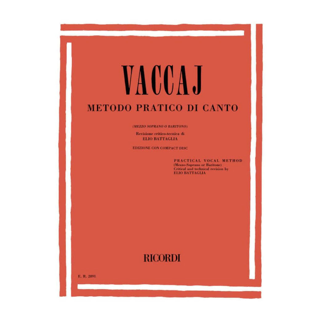 Vaccai Metodo Practico Di Canto- Mezzo Soprano & Baritone
