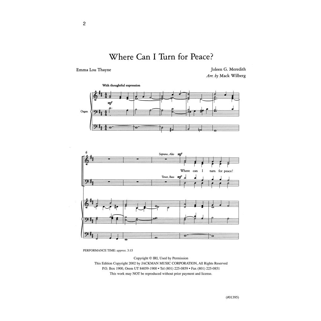 Where Can I Turn for Peace?