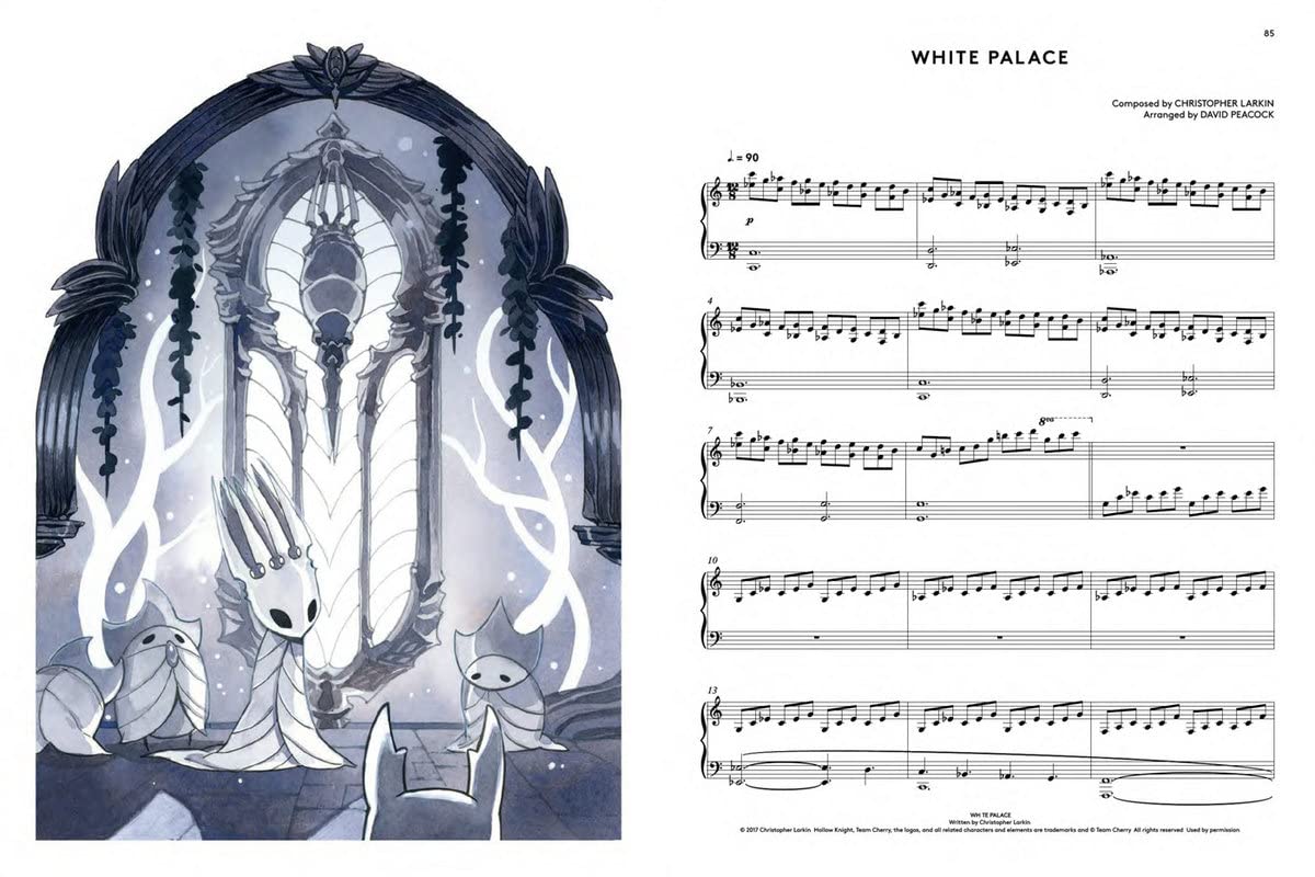 white palace from hollow knight piano collection book