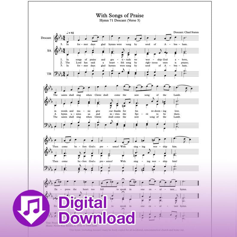 Avec des chants de louange