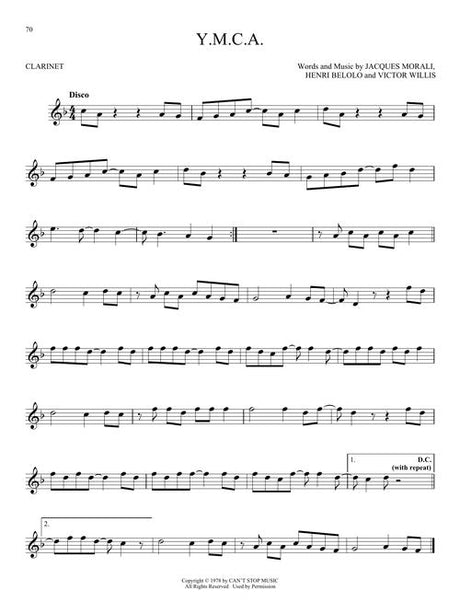 ymca sheet music for clarinet solo