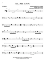 Sheet music for 'All I Ask of You' from 'The Phantom of the Opera' on a white background