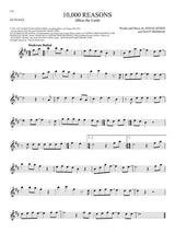 Sheet music for alto saxophone with '10,000 Reasons' by Matt Redman and Jonas Myrin.