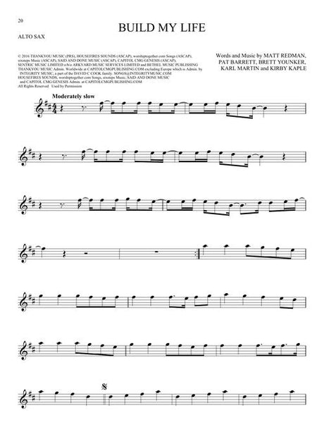 Sheet music for alto saxophone with lyrics and musical notation on a white background
