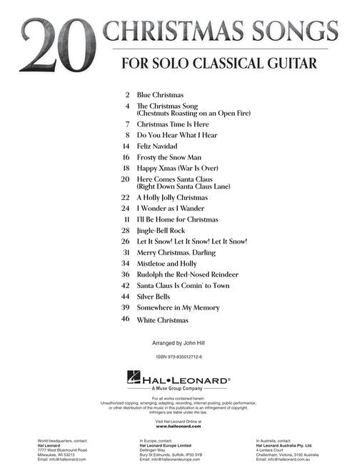 20 Christmas Songs for Solo Classical Guitar