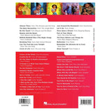 Back cover of 40 really easy piano disney songs music book with song list and Hal Leonard logo