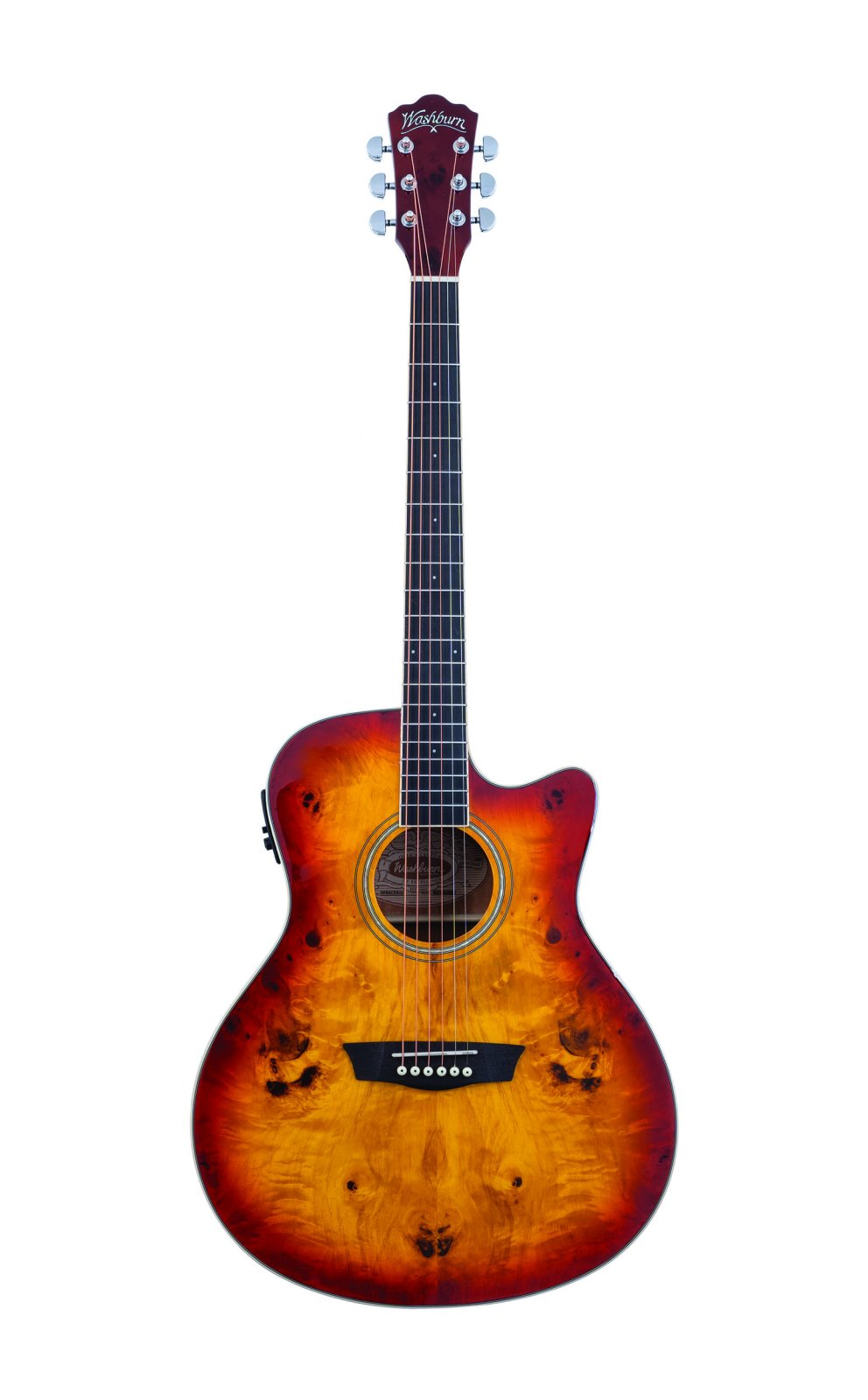 Washburn Deep Forest Burl Grand Auditorium Acoustic Electric Guitar