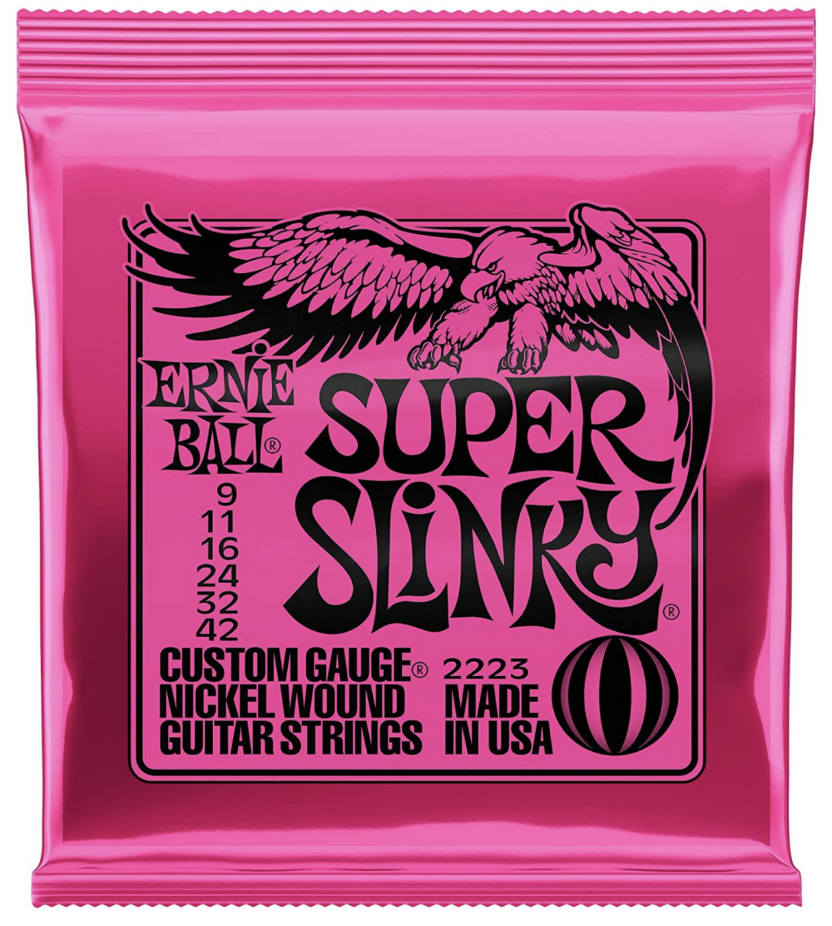 Ernie Ball 2223 Super Slinky Nickel Wound Electric Guitar Strings - .009-.042