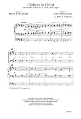 Sheet music for 'I Believe in Christ' with lyrics and musical notation.