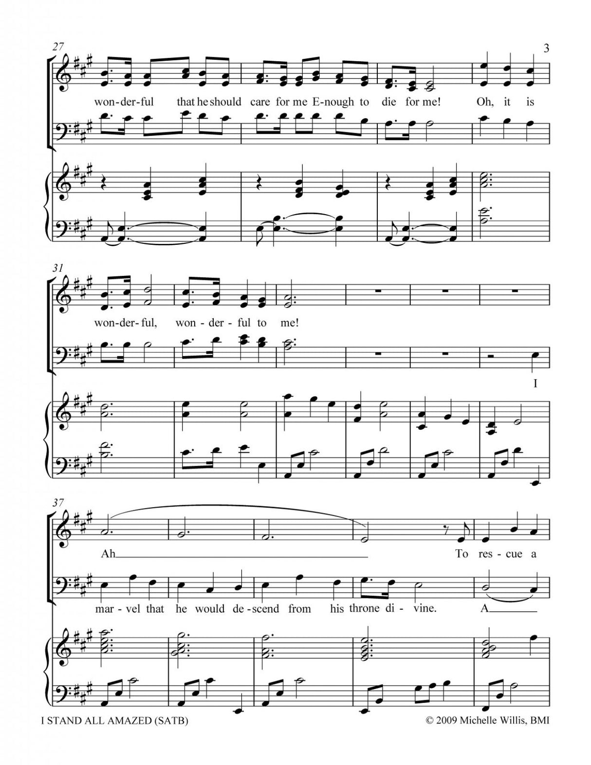 I stand all amazed hymn arrangement for church sheet music