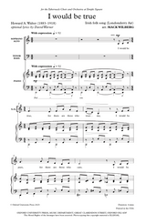 Sheet music for 'I Would Be True' with musical notation and text by mack wilberg