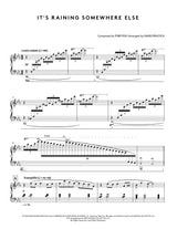 Sheet music for 'It's Raining Somewhere Else' by Toby Fox arranged by David Peacock on a white background.