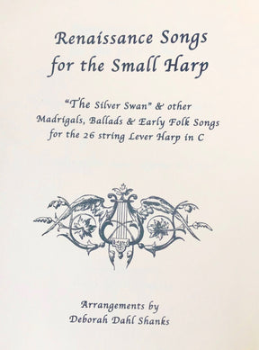 Lap harp sheet music of renaissance songs