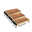 A three-piece set of Sonor SMART Series Rosewood Xylophones with a space-saving and stackable design, featuring a black metal bar and wooden bars.