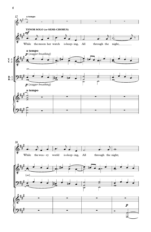 All through the night sheet music for TTBB by Mack Wilberg