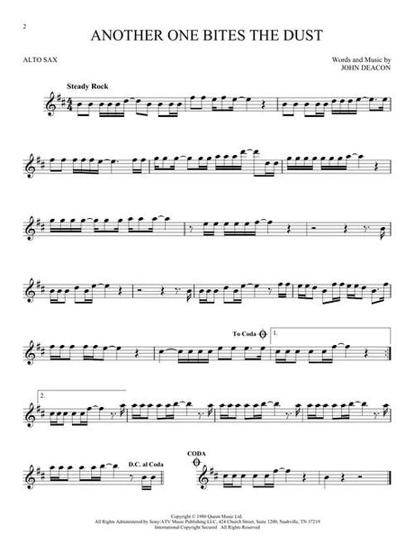 another one bites the dust sheet music for alto sax