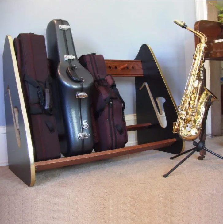 The Band Room™ Mobile Saxophone Case Storage Rack for Music Teachers