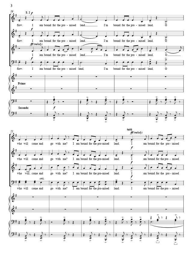 Bound for the promised land by mack wilberg composer for satb sheet music