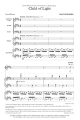 Sheet music for 'Child of Light' by Mack Wilberg with musical notation and text.