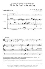 christ the lord is risen today arranged by mack wilberg sheet music sung by the tabernacle choir
