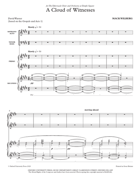 A cloud of witnesses by mack wilber sheet music sung by the tabernacle choir