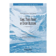 Music sheet cover for 'Come, Thou Fount of Every Blessing' by Oxford Church Music with a mountain landscape design.