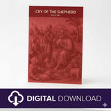 sheet music cover titled 'Cry of the Shepherd' with religious illustration on a white background