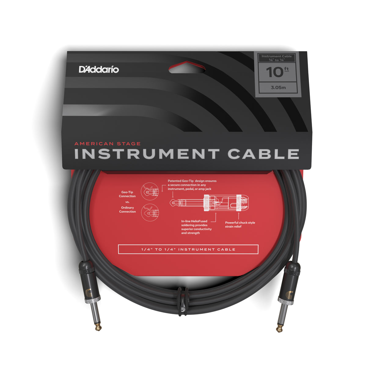 D'Addario American Stage Instrument Cable 10 feet