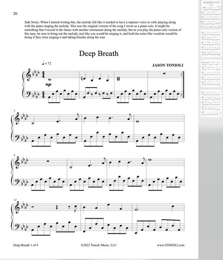 Songs for peace by jason tonioli piano sheet music