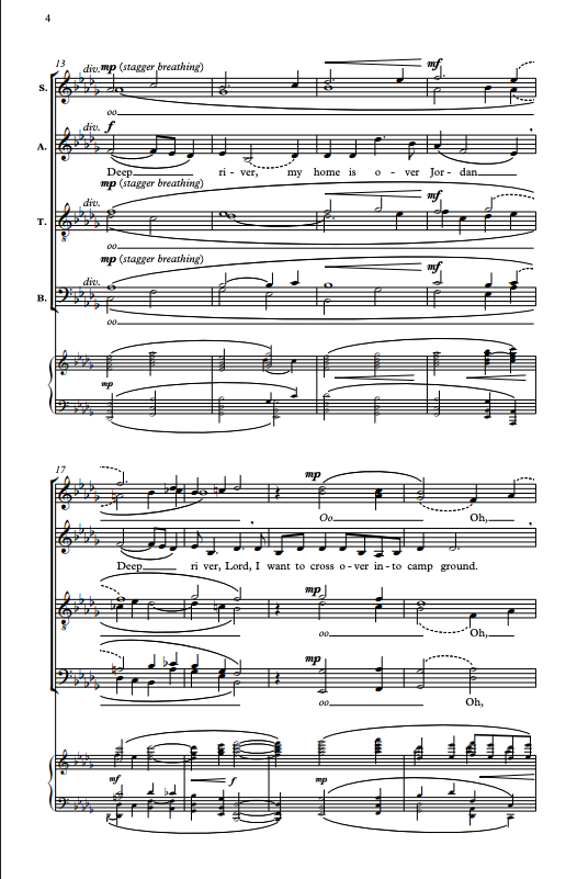 Deep river by mack wilberg for satb choir sheet music